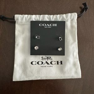 Authentic NWT / never used coach signature earrings - two pair